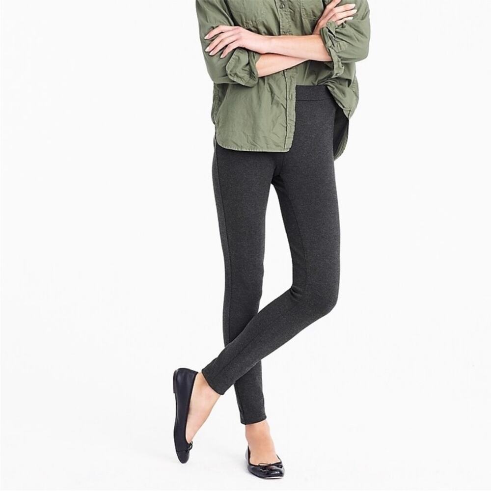J. CREW Any Day Pant in Stretch Ponte Knit Charcoal Gray Size Large Petite